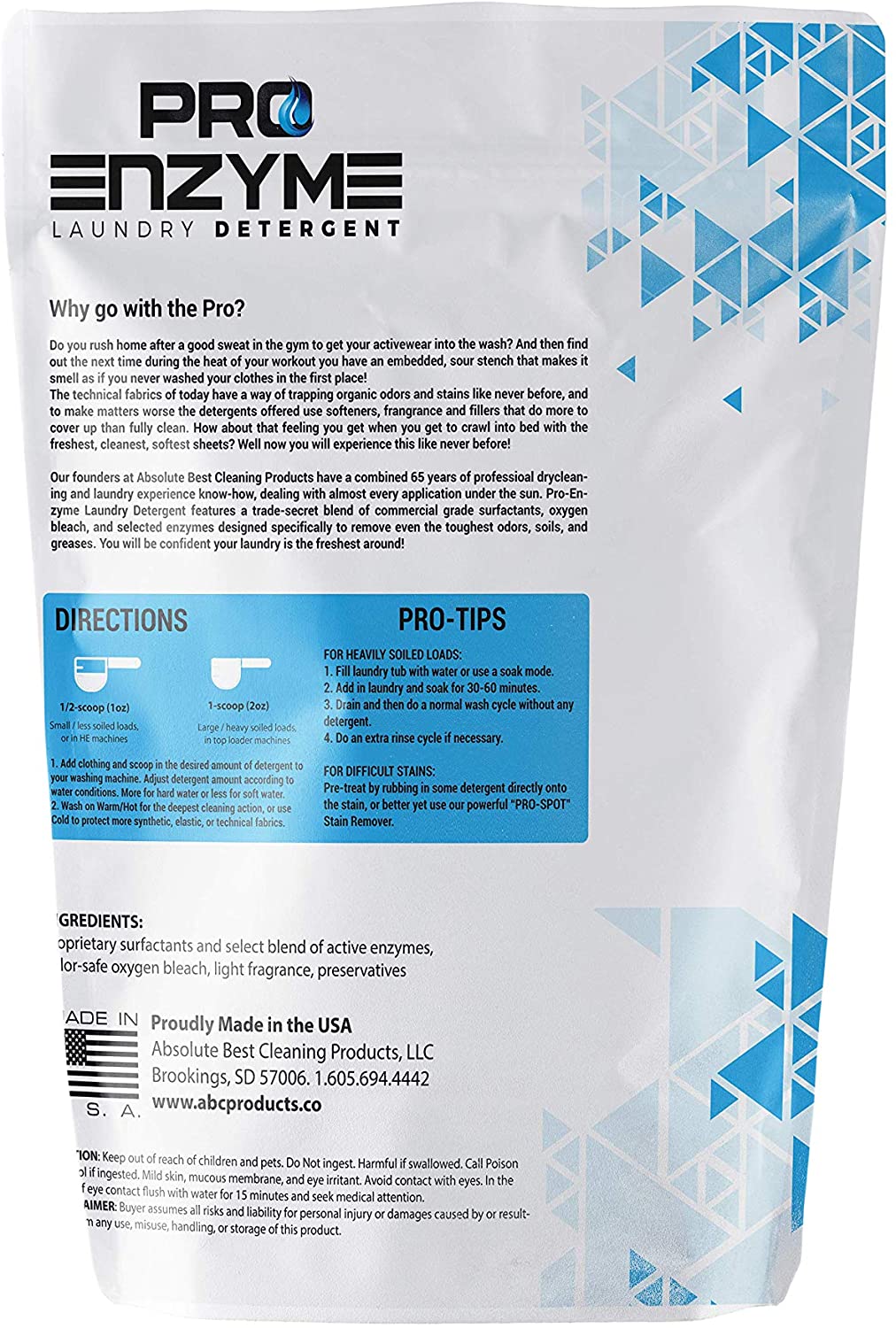 Pro-Enzyme Laundry Detergent Powder 96 Loads - 3-lb bag